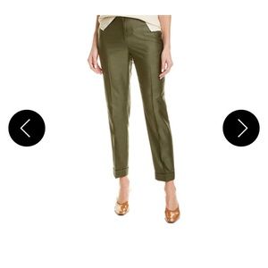 Lafayette 148 Clinton Pickstitch Cuff Pants Dill
